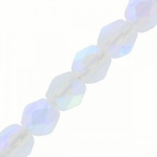Czech Fire polished faceted glass beads 3mm Crystal full AB matted